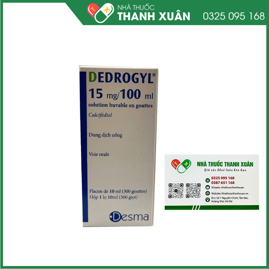 DEDROGYL 15mg/100ml bổ sung Vitamin D chống còi xương, điều trị hạ canxi máu